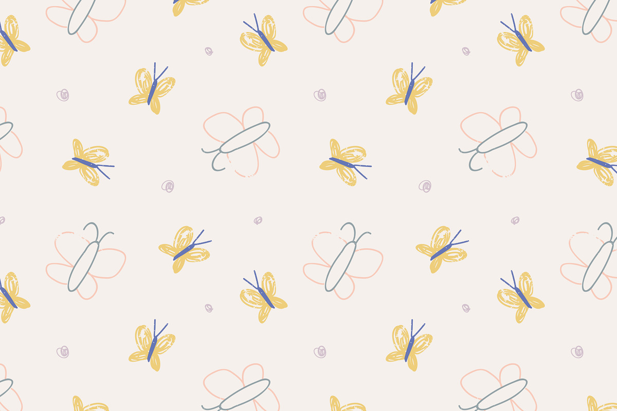 Cute kids doodles, seamless patterns, a Pattern Graphic by Good Studio (Photo 5 of 11)