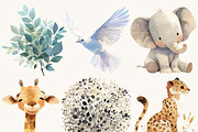 Watercolor Animal Clipart Bundle, an Animal Illustration by Design Scotch (Thumbnail 2 of 6)