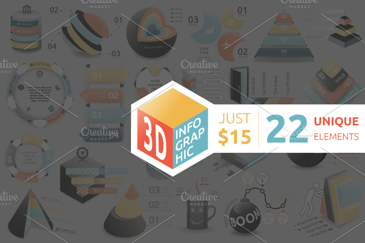 3D Infographic Bundle, a Presentation Template by Infographic Paradise (Photo 3 of 3)