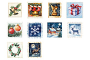 Christmas Postage Stamp Clipart, an Illustration by Design Market (Thumbnail 2 of 3)