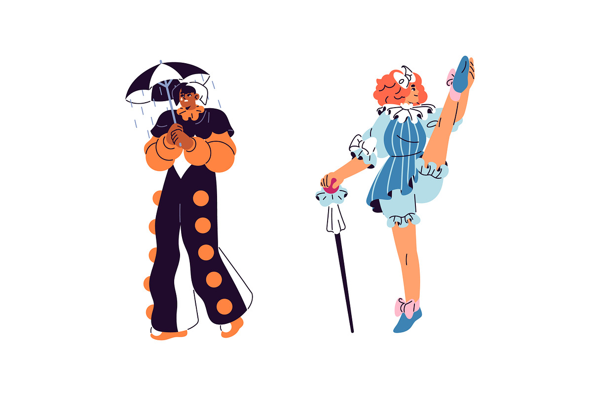 Clowns set, circus show posters, a Person Illustration by PaperTrident (Photo 5 of 12)
