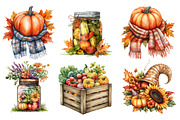 Watercolor Autumn Clipart, an Illustration by SinaCreation (Thumbnail 3 of 5)