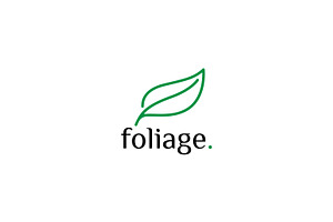 Green Leaf Linear Logo Foliage, a Branding & Logo Template by Signatoro