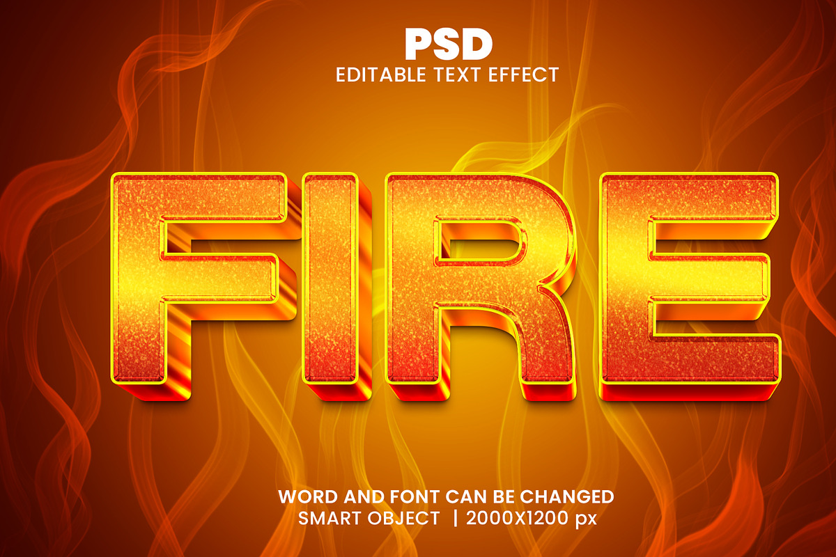Fire 3d Editable Text Effect Style, a Layer Style Add-On by bdrobin (Photo 2 of 2)
