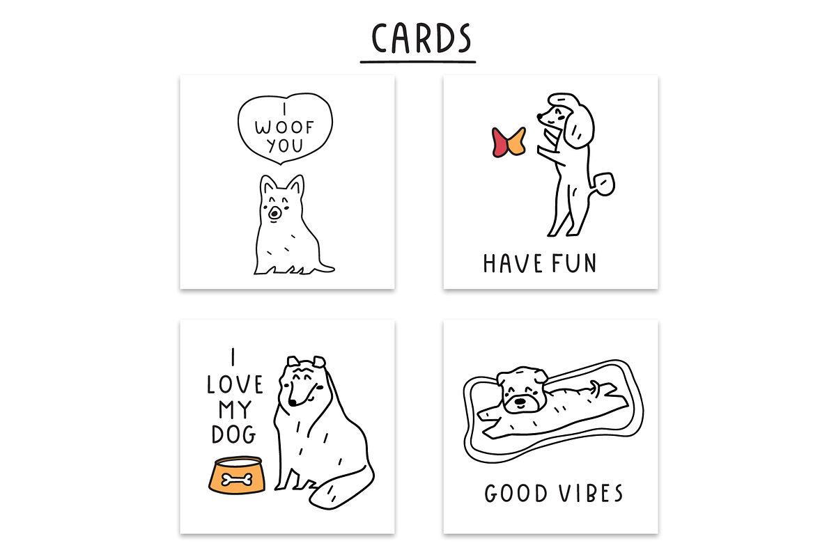 Cute dogs, an Animal Illustration by cutelevindesign (Photo 6 of 10)