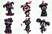 Whimsical Valentine Black Dog Bundle, an Illustration by Creative Art (Thumbnail 3 of 9)