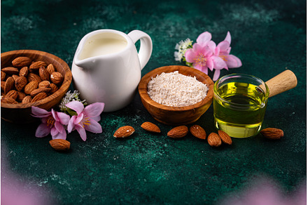 Almond alternative milk, oil and