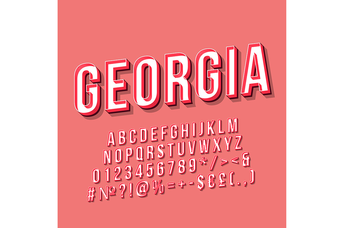 Georgia vintage 3d vector lettering, a Templates & Theme by IMG Visuals