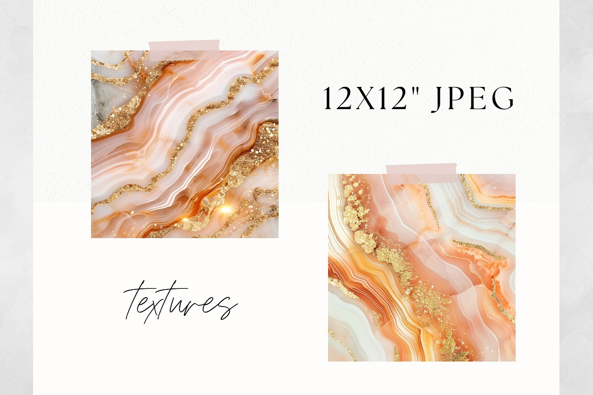Orange Marble Texture Pack, Abstract, a Decorative Illustration by illuztrate (Photo 3 of 4)
