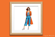 ORANGE & BLUE 34 FASHIONISTA CLIPART, a Person Illustration by Une Affaire de Filles (Thumbnail 3 of 5)