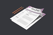 Purple Floral Cv template, a Resume Template by Emaholic Template (Thumbnail 4 of 4)
