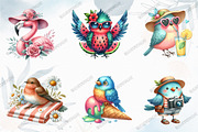 Quirky Whimsical Summer Birds Clipar, a Graphic by designcity5 (Thumbnail 2 of 5)