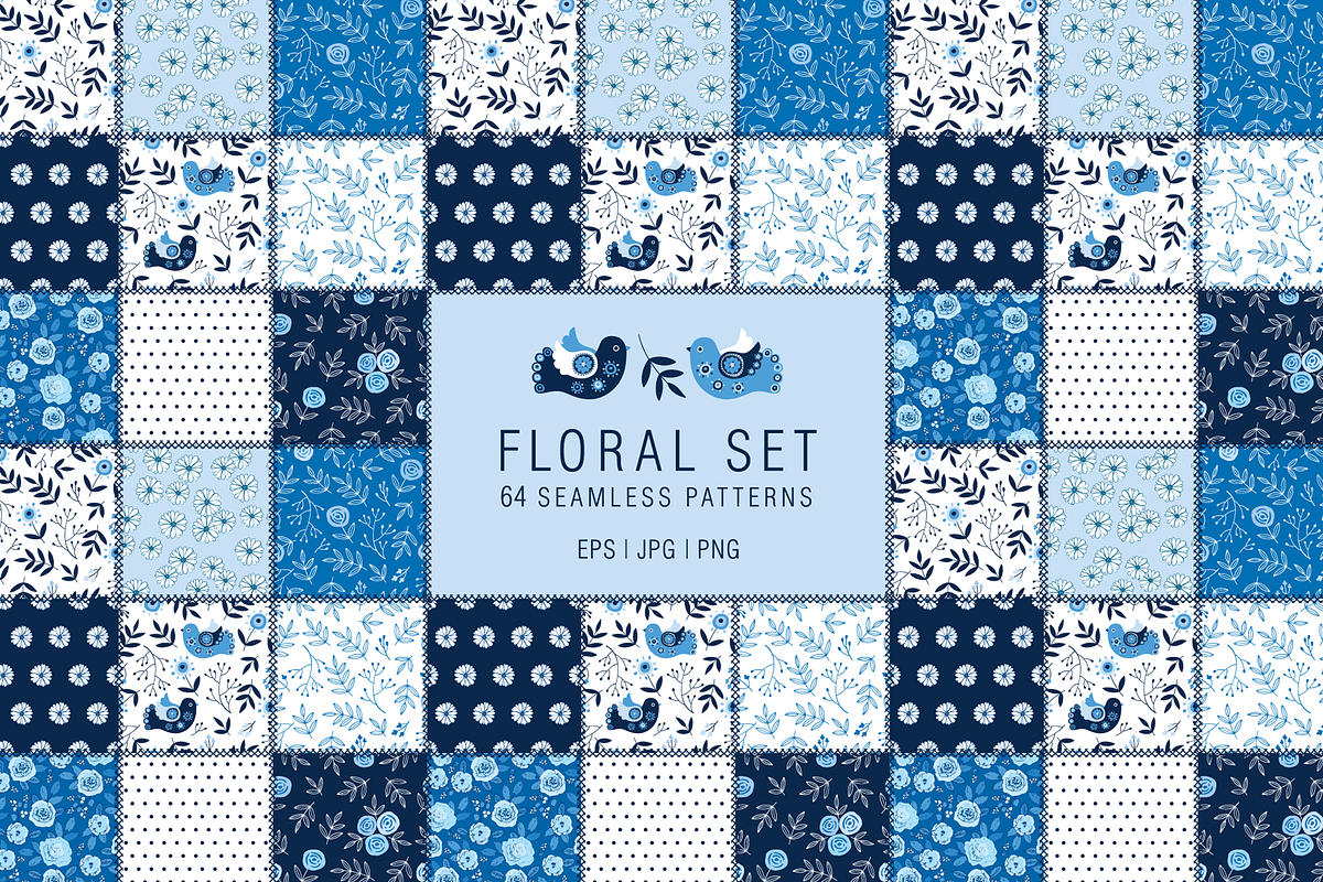 Seamless Floral Patterns, a Pattern Graphic by Tkoko vectors & patterns (Photo 1 of 11)