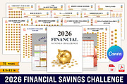 2026 Financial Savings Challenge, a Stationery Template by Designmela01 (Thumbnail 1 of 10)