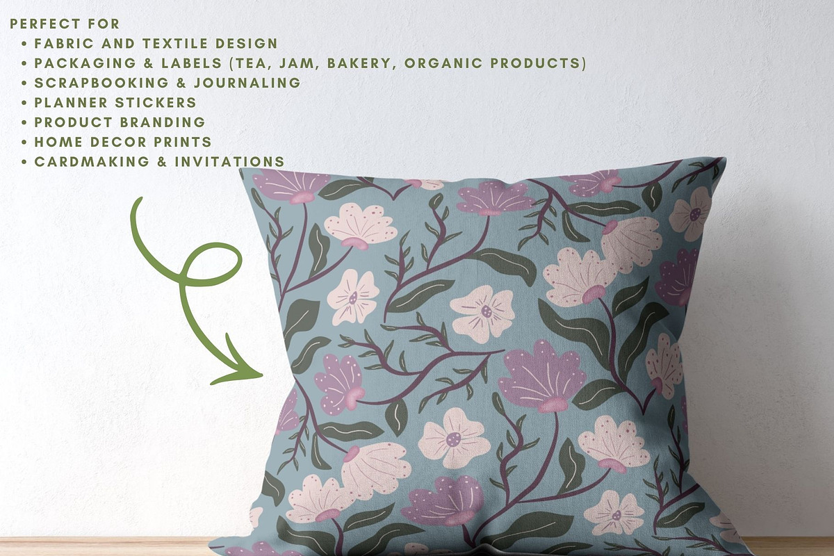 Floral Vintage Botanical Pattern Set, a Pattern Graphic by Traveling Designer (Photo 5 of 7)