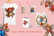 Little Fairies - Watercolor Clip Art, an Object Illustration by Mashamashastu (Thumbnail 9 of 9)
