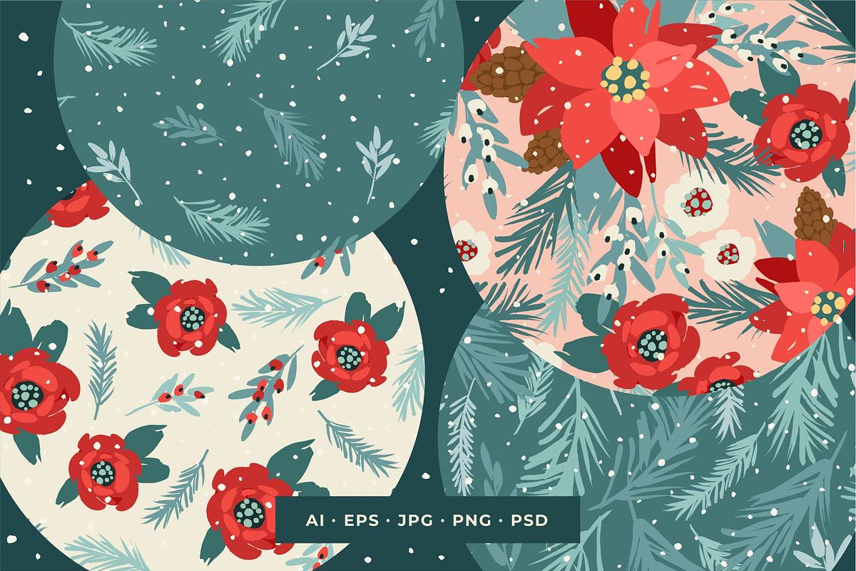 Merry Christmas. Seamless patterns, a Pattern Graphic by Nadia Grapes (Photo 4 of 7)