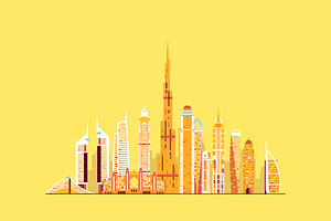 Dubai Abstract Skyline