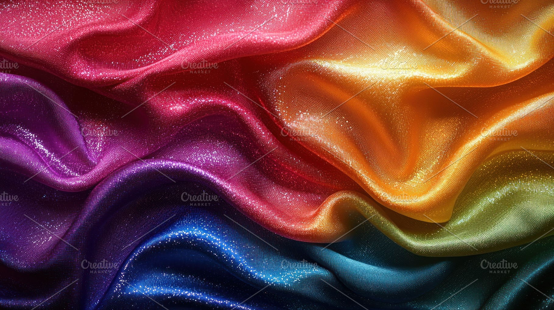 Flowing rainbow fabric with vivid colors and soft textured folds, a Food & Drink Photo by José Manuel Gelpi