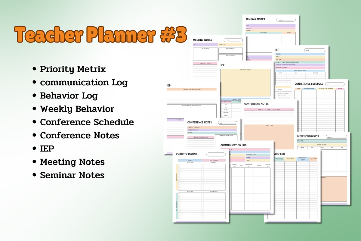 Teacher Planner #3 - Canva Template, a Templates & Theme by Adalin Shop (Photo 9 of 16)