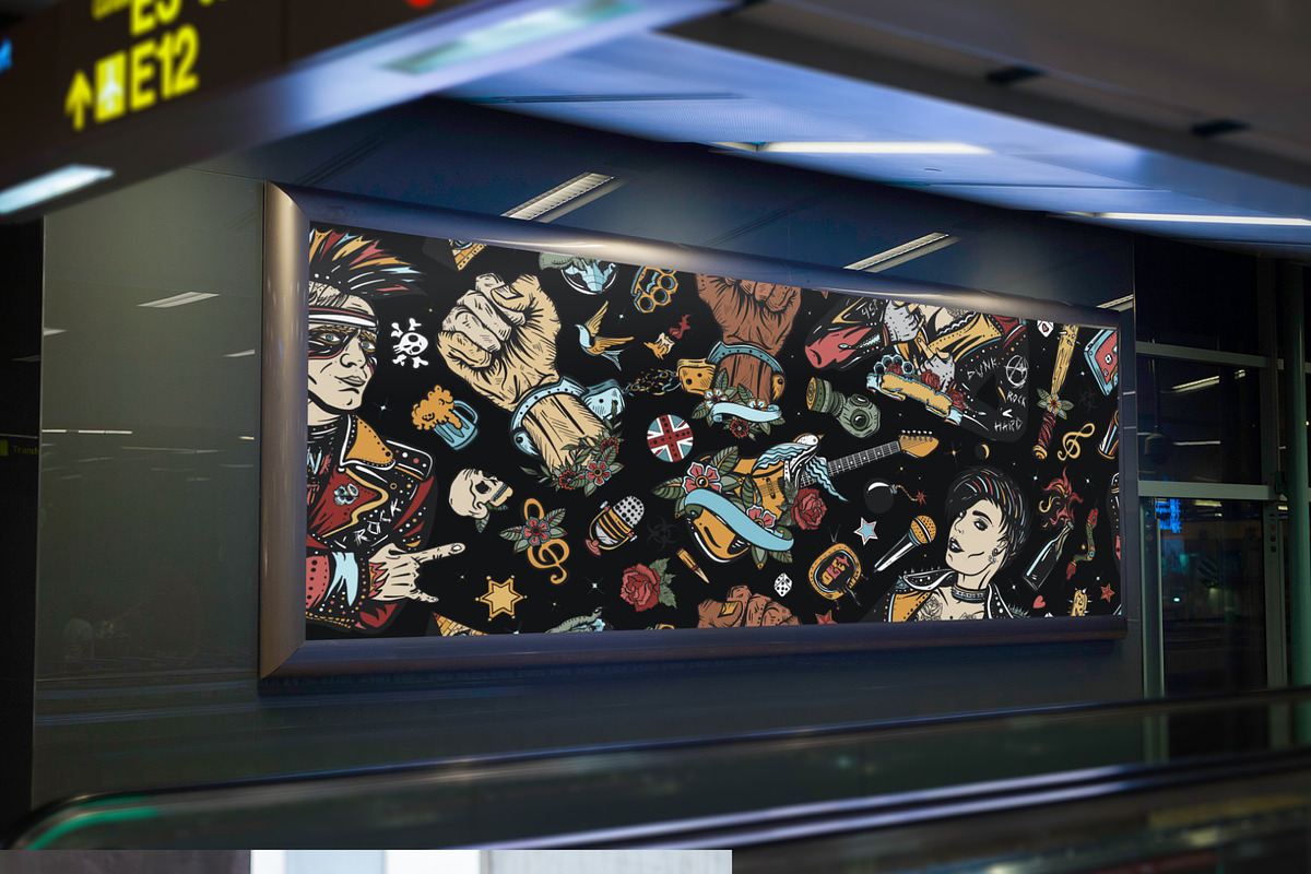 Punks old school tattoo, a Background Graphic by intueri (Photo 4 of 7)