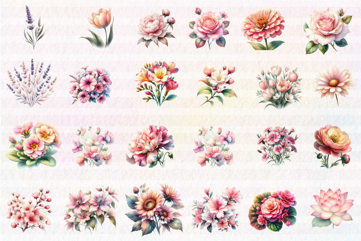 Blush Flower clipart, an Illustration by CreationArt (Photo 3 of 4)