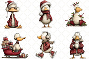 Christmas Duck Clipart, an Illustration by Black Bird Studio (Thumbnail 2 of 6)