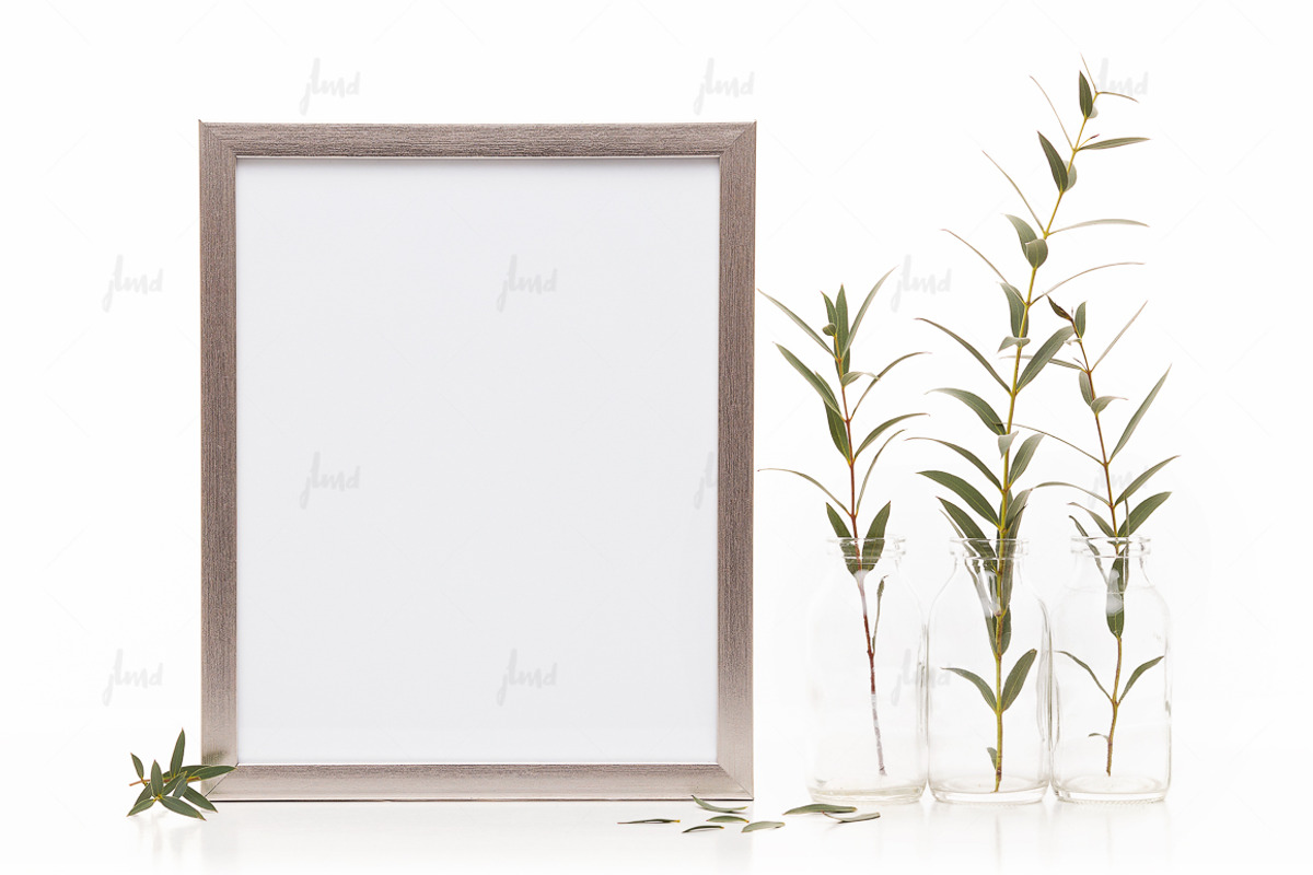 Silver styled frame isolated mockup, a Print Template by JustLikeMyDesktop (Photo 3 of 3)