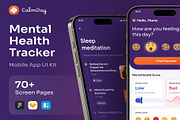 CalmDay Mental Health Tracker Mobile, an UI Kit Template by Lumina_ui_ux202 (Thumbnail 1 of 10)