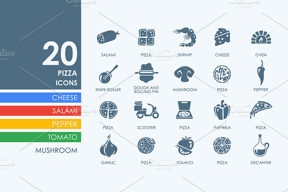 20 Pizza Icons