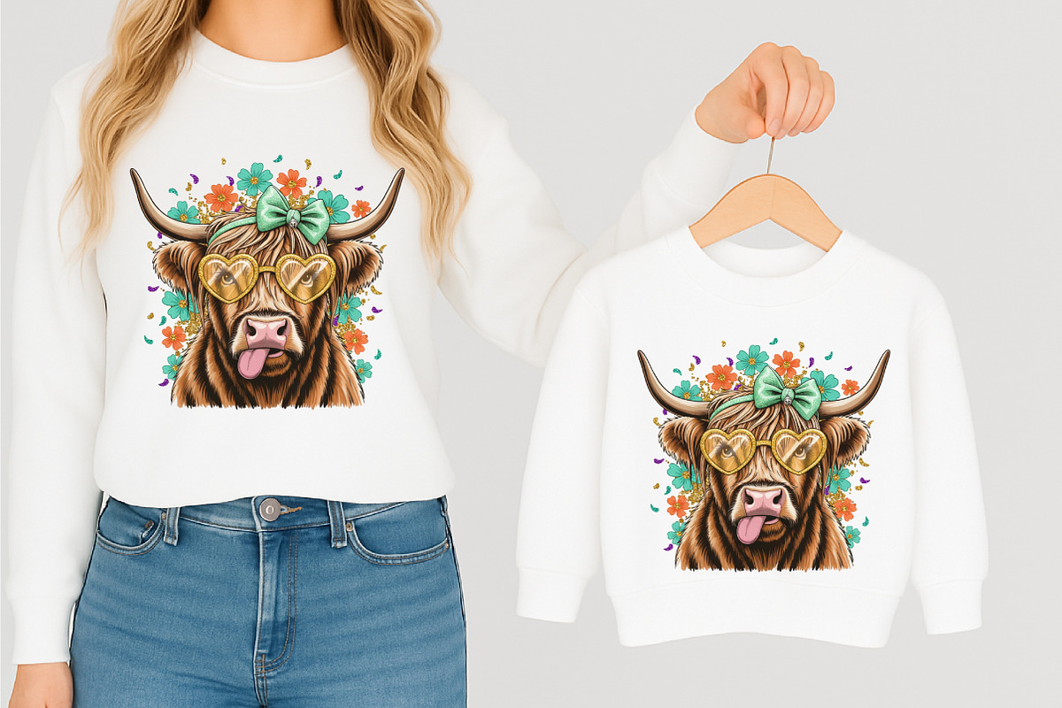 Valentine Day Highland Cow,Valentine, an Illustration by designcity5 (Photo 9 of 9)