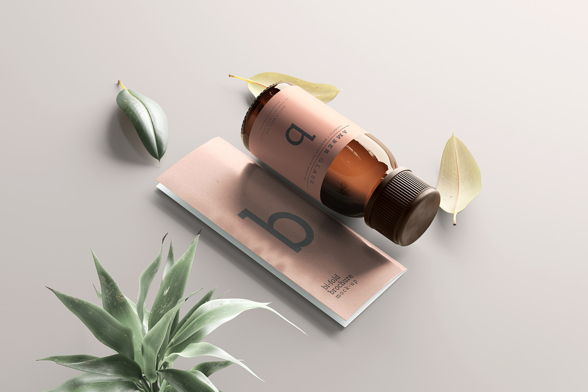 Amber Glass Bottle Mockups, a Cups & Container Mockup by pmvch (Photo 13 of 20)