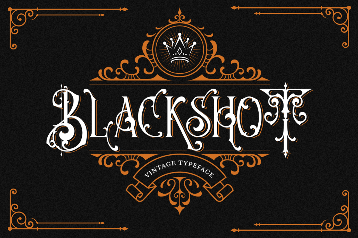 Blackshot - Blackletter Font, a Blackletter Font by RockboyStd (Photo 1 of 12)