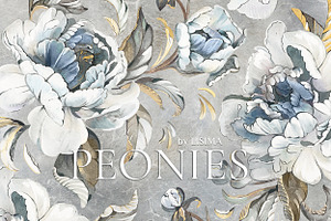 PEONIES Floral Seamless Patterns