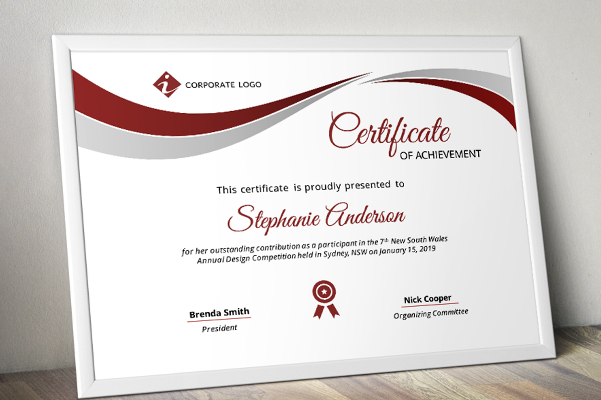 Corporate pptx certificate template, a Stationery Template by Inkpower (Photo 2 of 6)