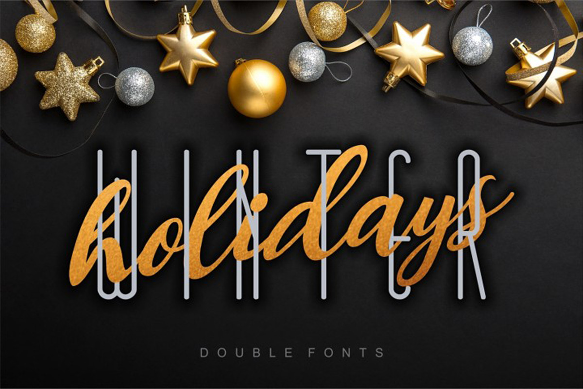 Winter Holidays double font set