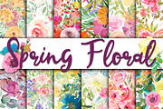 Floral Digital Paper Bundle, a Texture Illustration by OldMarket Designs (Thumbnail 8 of 13)