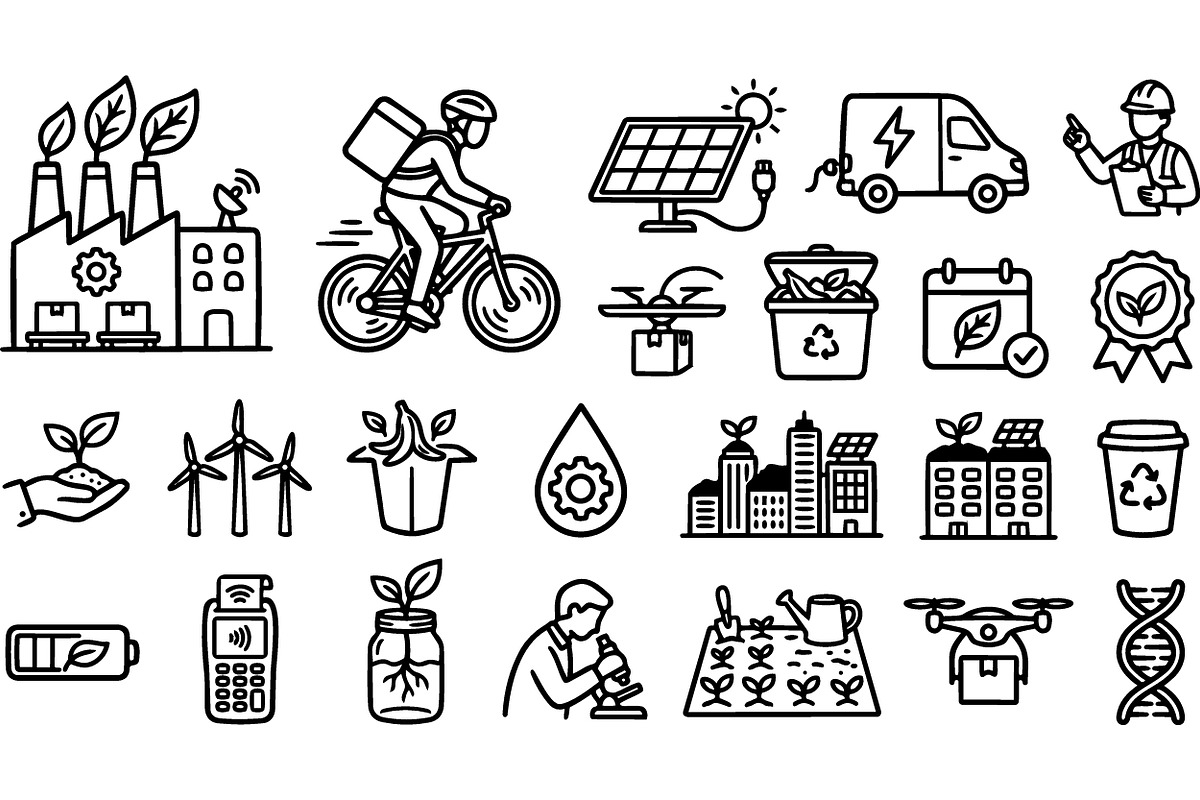 Eco Technology Icon Set, an Illustration by designvectx (Photo 3 of 3)