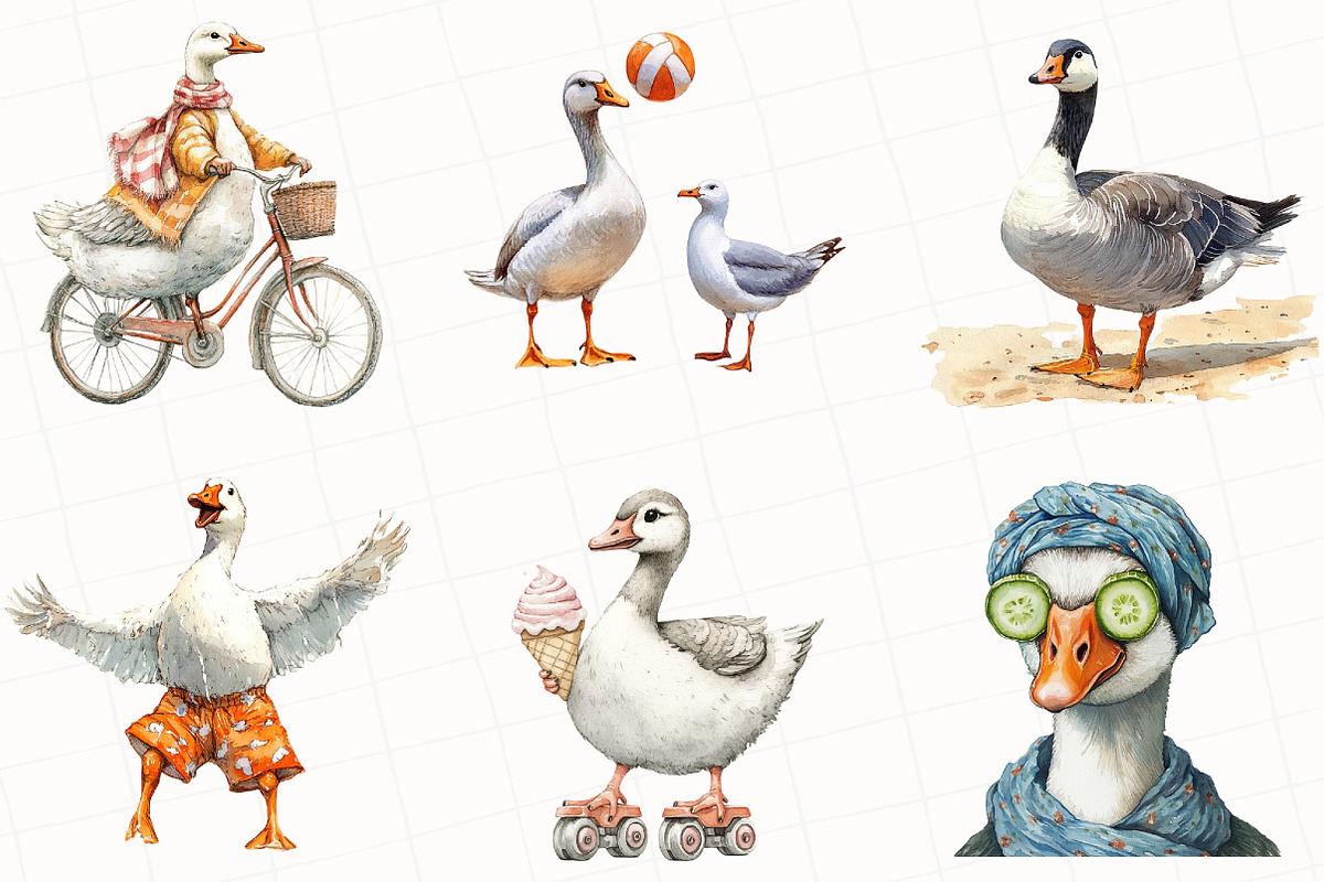 Silly Summer Goose Clipart, an Illustration by OK Design (Photo 4 of 5)