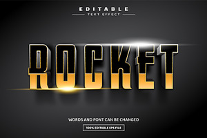 Rocket 3D Editable Text Effect