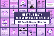 Mental Health Instagram Templates, a Social Media Template by Your Social Bae (Thumbnail 1 of 6)