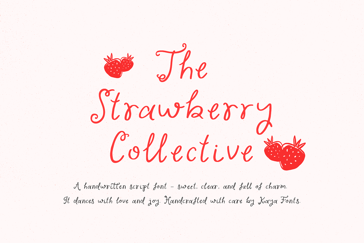 The Strawberry Collective Sweet Font, a Handwritten Font by Kaya Fonts (Photo 1 of 33)