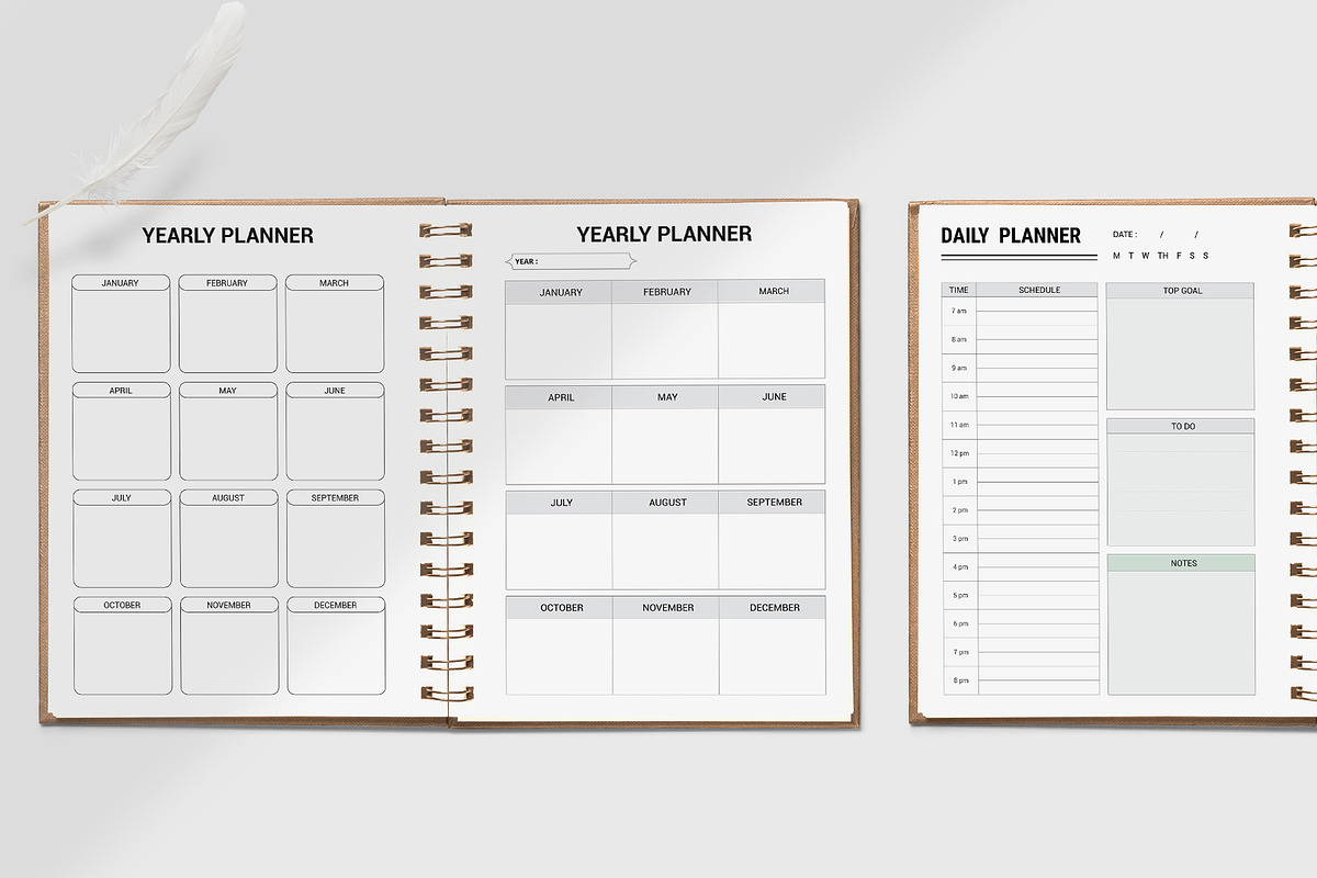 Daily Weekly Monthly Planner Bundle, a Stationery Template by ROJI CREATOR (Photo 4 of 12)