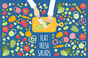 Flat Fresh Salads, a Food Illustration by Rosa Puchalt (Thumbnail 1 of 2)