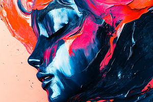 Abstract Woman's Face in Bold Paint, an Abstract Photo by Ales Munt