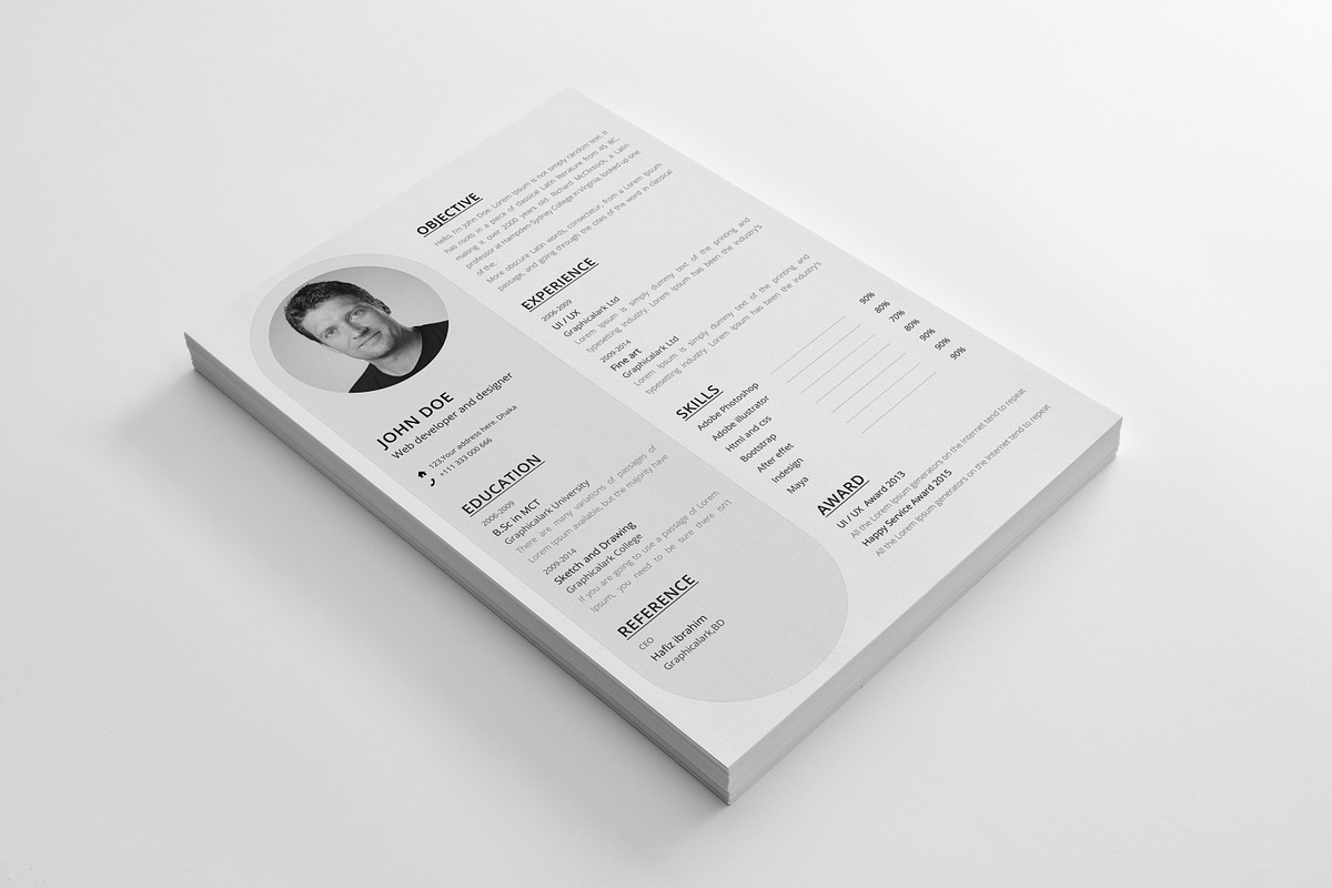 Resume Print Template, a Resume Template by Graphicalark (Photo 2 of 4)