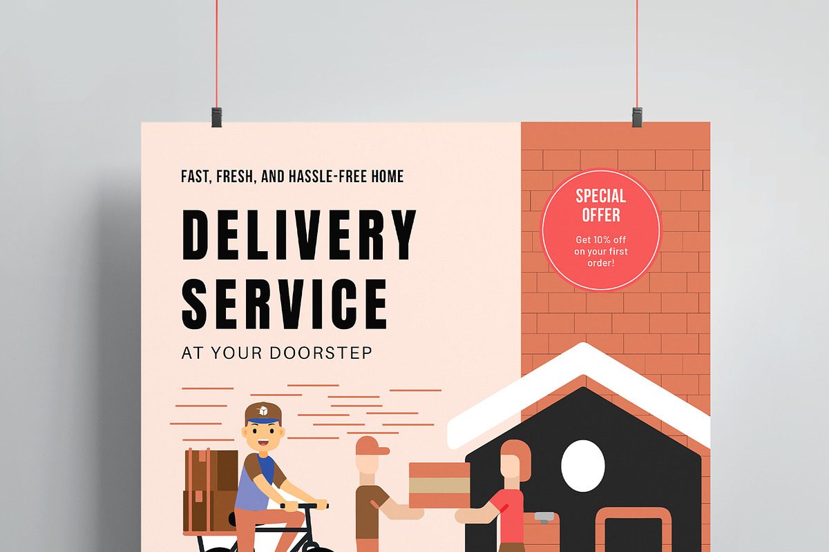 Online Home Delivery Service, a Flyer Template by MightyDesign (Photo 2 of 8)