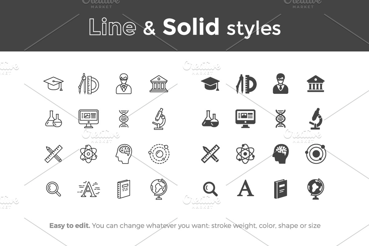Science and School Icons preview 2
