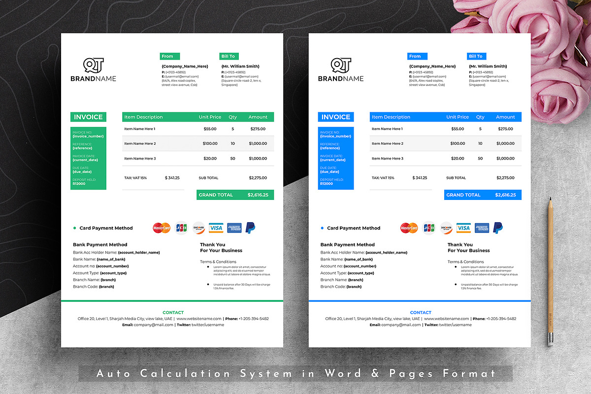 Invoice Template Google Docs Word, a Stationery Template by Tbunny (Photo 5 of 6)