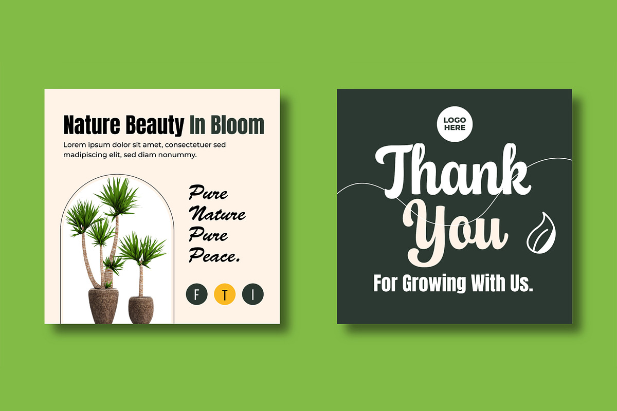 Nature Plant Social Media Post Set, a Print Template by MightyDesign (Photo 5 of 8)